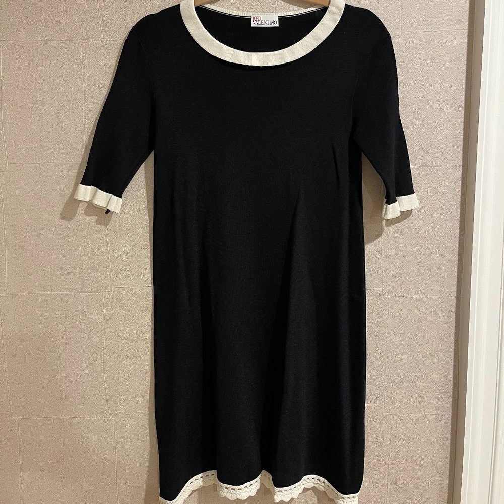 RED Valentino Black Knit Dress Size S